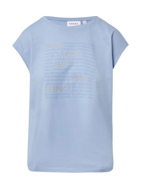 Foto van product comma casual identity Shirt lichtblauw / zilvergrijs