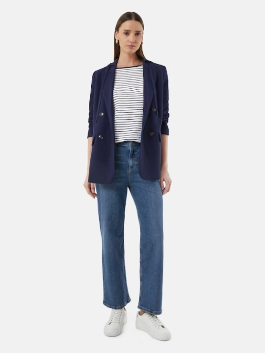 Foto van product comma casual identity Shirt nachtblauw / lichtblauw / wit