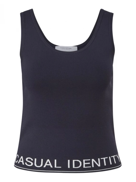 Foto van product comma casual identity Top navy / wit