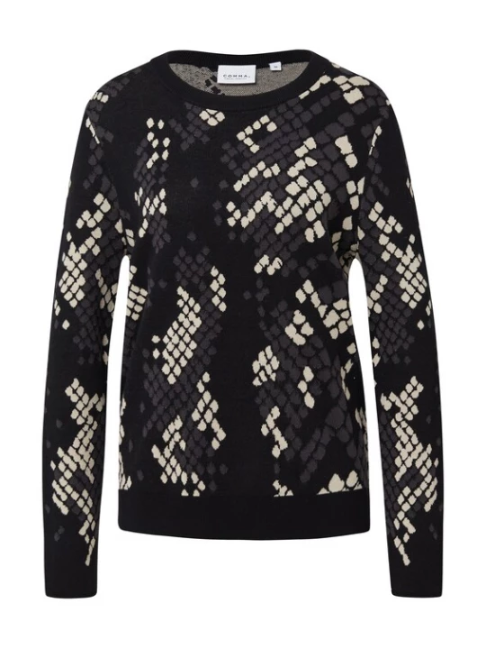 Foto van product comma casual identity Trui beige / zwart