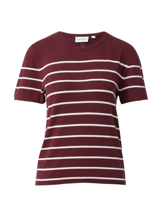 Foto van product comma casual identity Trui bordeaux / wit