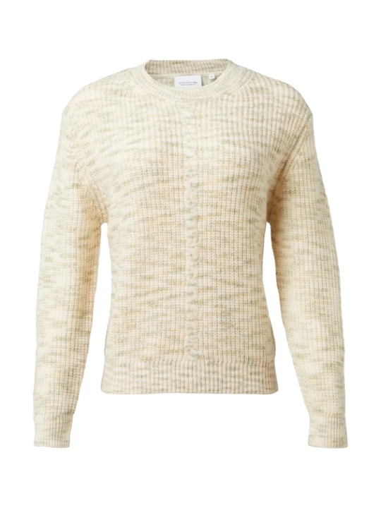 Foto van product comma casual identity Trui chamois / kaki / wolwit