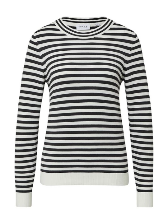 Foto van product comma casual identity Trui zwart / wit