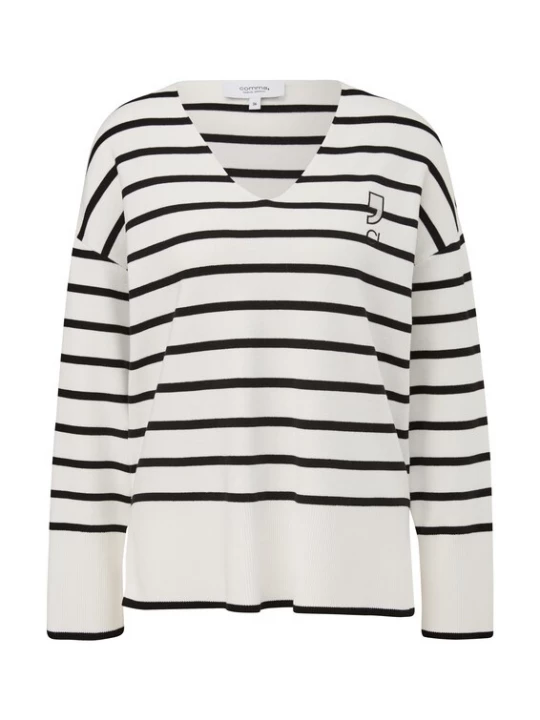 Foto van product comma casual identity Trui zwart / wit