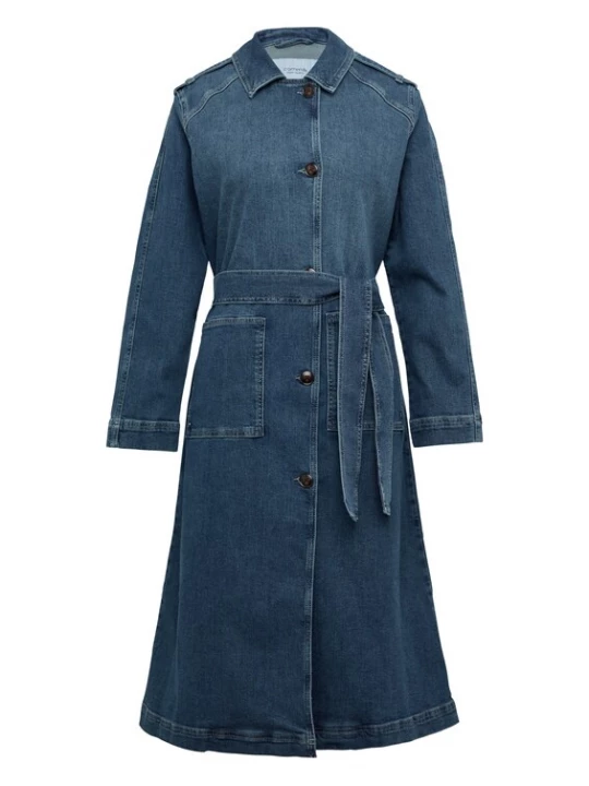 Foto van product comma casual identity Tussenmantel blauw denim