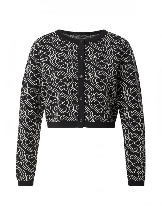 Foto van product COMMA Gebreid vest antraciet / wit