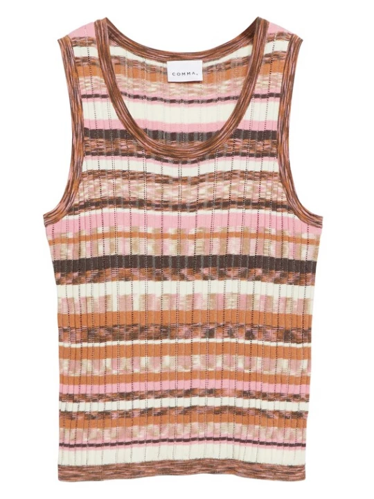 Foto van product COMMA Gebreide top ivoor / taupe / donkerbruin / lichtroze