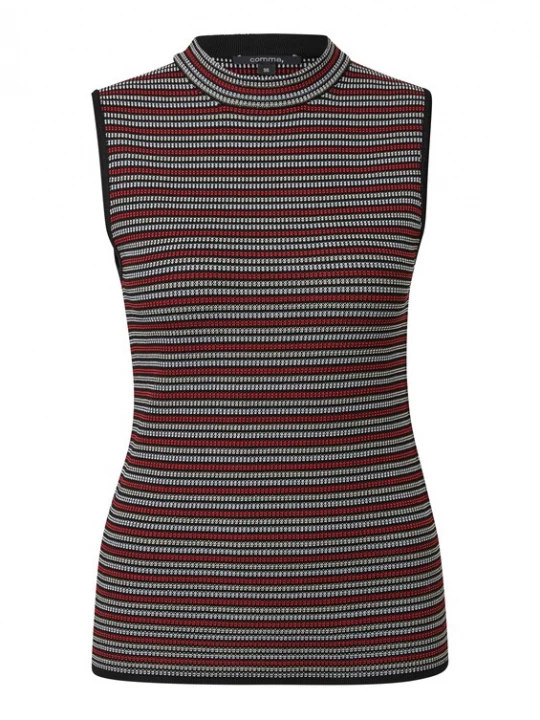 Foto van product COMMA Gebreide top rood / zwart / wit
