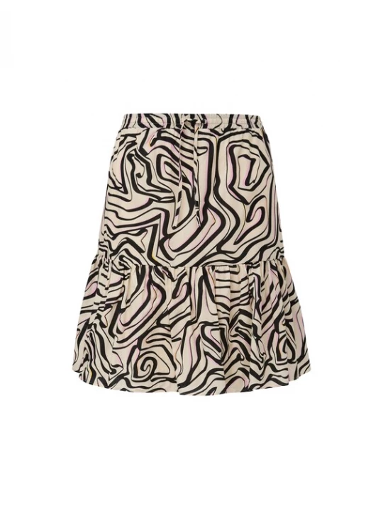 Foto van product COMMA Rok beige / chocoladebruin / pink