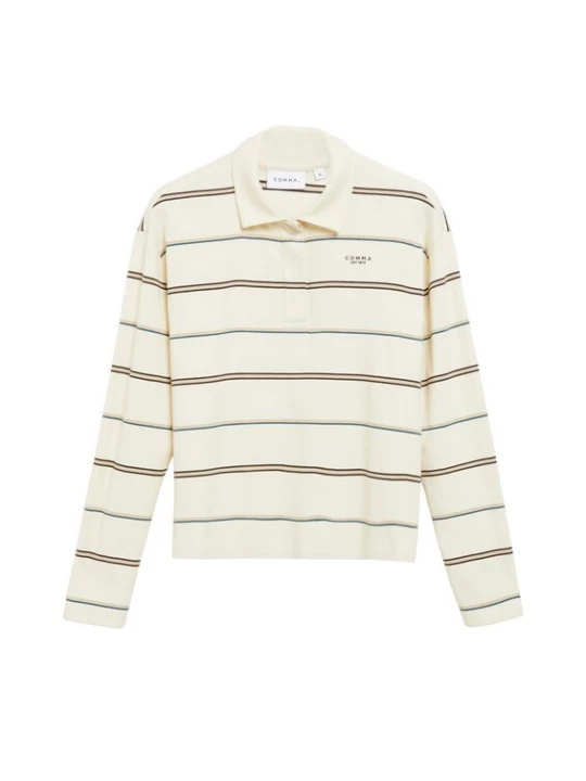 Foto van product COMMA Shirt beige / crème / navy / donkerbruin