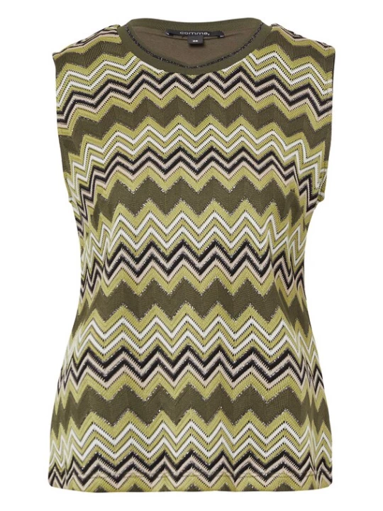 Foto van product COMMA Shirt beige / groen / zwart / wit