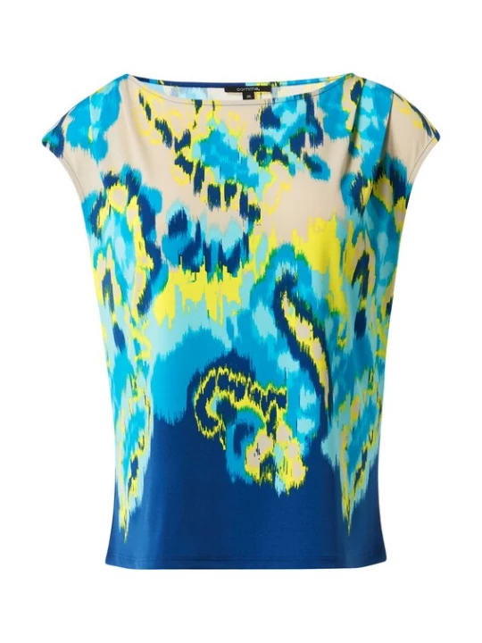 Foto van product COMMA Shirt beige / hemelsblauw / geel / limoen