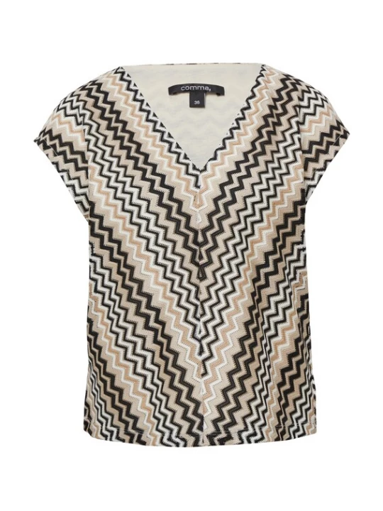Foto van product COMMA Shirt beige / zwart / wit