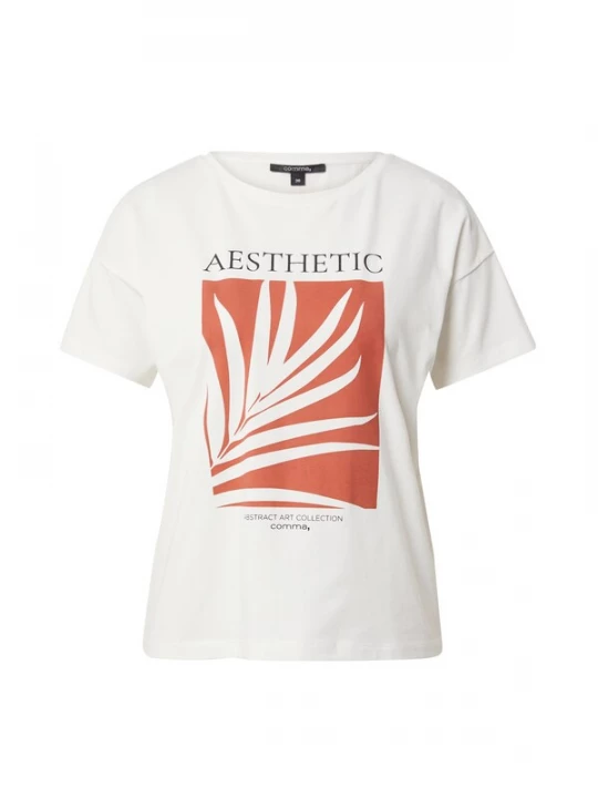 Foto van product COMMA Shirt bloedrood / zwart / wit