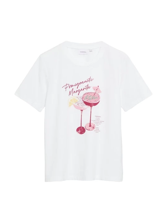 Foto van product COMMA Shirt citroen / rosa / wijnrood / wit