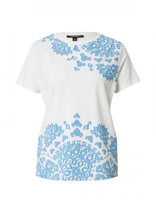 Foto van product COMMA Shirt duifblauw / lichtblauw / wit