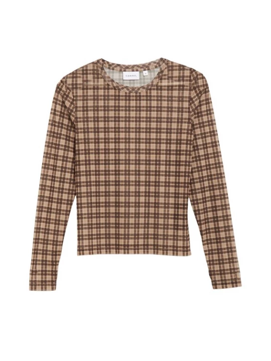 Foto van product COMMA Shirt ecru / chocoladebruin / lichtbruin