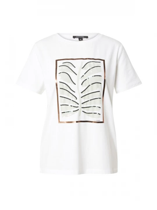 Foto van product COMMA Shirt goud / lichtgroen / donkergroen / wit