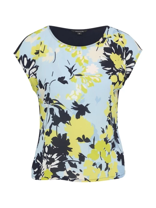 Foto van product COMMA Shirt lichtblauw / kiwi / zwart / wit