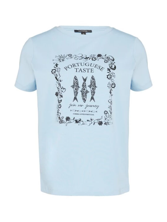 Foto van product COMMA Shirt lichtblauw / zwart