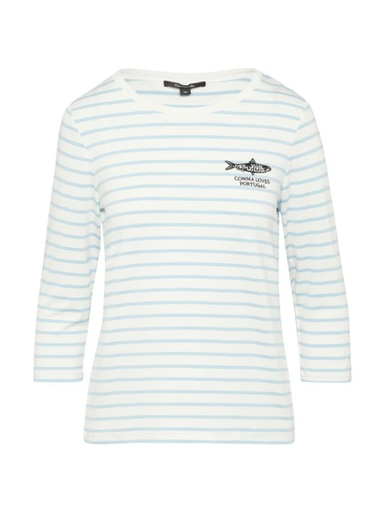 Foto van product COMMA Shirt lichtblauw / zwart / wit