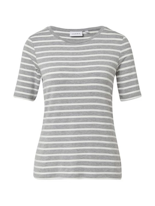 Foto van product COMMA Shirt lichtgrijs / wit