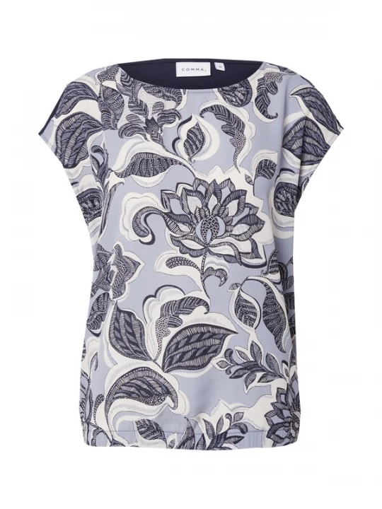 Foto van product COMMA Shirt navy / smoky blue / donkergrijs / wit
