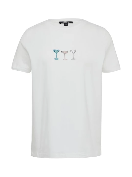 Foto van product COMMA Shirt pastelblauw / pastelroze / zwart / wit
