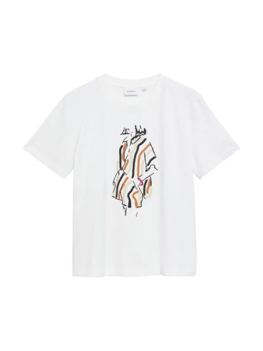 Foto van product COMMA Shirt taupe / pueblo / zwart / wit