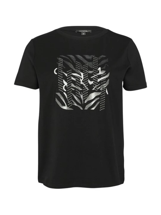 Foto van product COMMA Shirt zilvergrijs / zwart / zilver