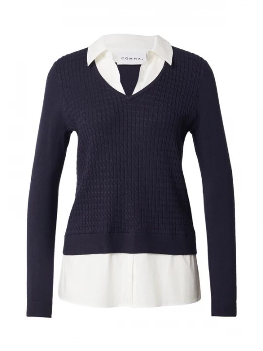 Foto van product COMMA Trui navy / wit