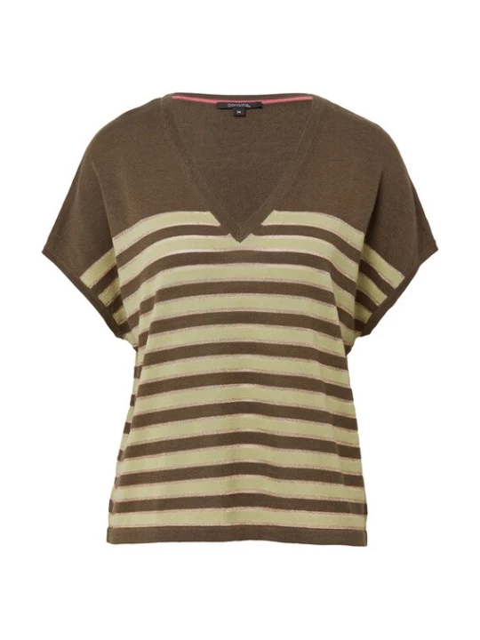 Foto van product COMMA Trui sand / cognac / lichtgroen