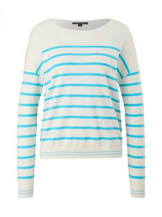 Foto van product COMMA Trui turquoise / wit