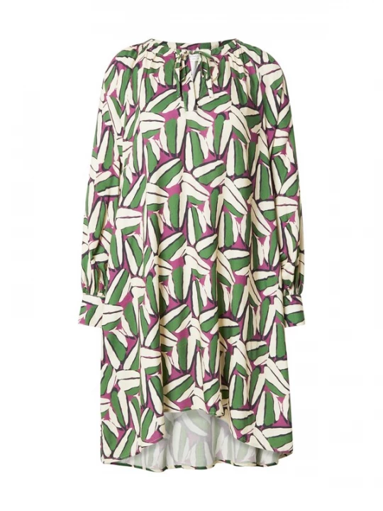Foto van product Compania Fantastica Jurk beige / groen / fuchsia / zwart