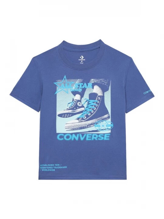 Foto van product CONVERSE Shirt 'CNVB PHOTO REAL SNKR' saffier / azuur / pastelblauw / wit