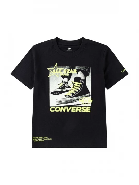 Foto van product CONVERSE Shirt lichtgeel / zwart / wit