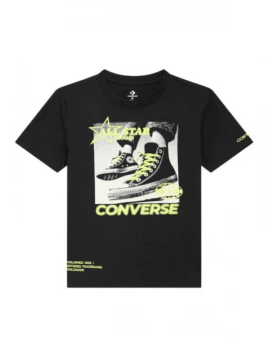 Foto van product CONVERSE Shirt 'PHOTO REAL CNV SNKR' citroen / zwart / wit