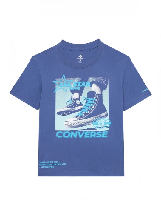 Foto van product CONVERSE Shirt 'PHOTO REAL CNV SNKR' turquoise / indigo / hemelsblauw / wit