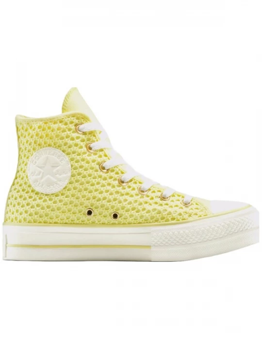 Foto van product CONVERSE Sneakers hoog 'Converse Chuck Taylor All Star Lift Platform Knit' geel
