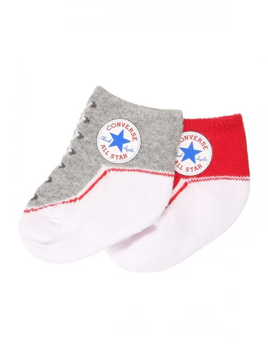 Foto van product CONVERSE Sokken 'Chuck' grijs gemêleerd / rood / wit