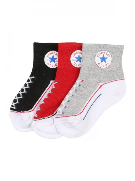 Foto van product CONVERSE Sokken 'INFANT' blauw / grijs / rood / zwart / wit