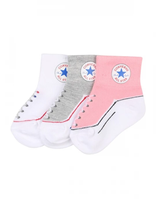 Foto van product CONVERSE Sokken 'INFANT' grijs / pink / wit
