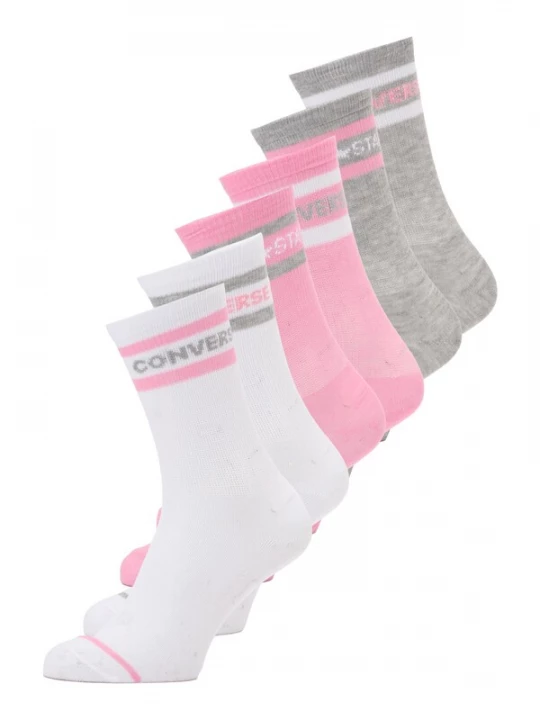 Foto van product CONVERSE Sokken 'WORDMARK' grijs / rosa / wit