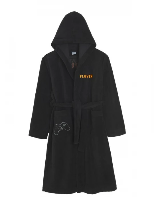 Foto van product Cool Club Badjas lichtoranje / zwart / offwhite