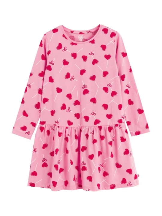 Foto van product Cool Club Jurk pink / kersrood / wit
