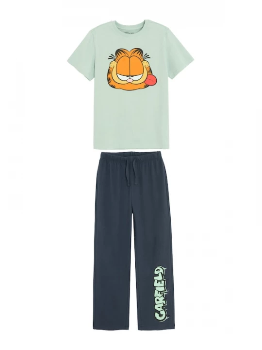 Foto van product Cool Club Nachtkledij 'GARFIELD' pastelblauw / donkerblauw