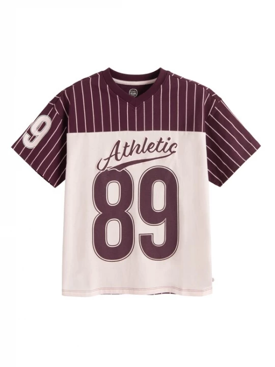 Foto van product Cool Club Shirt beige / bourgogne