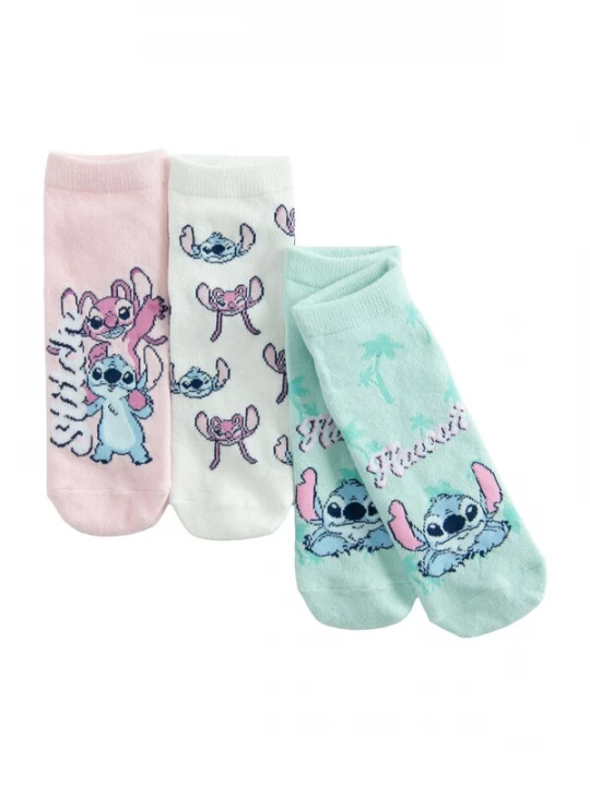 Foto van product Cool Club Sokken 'LILO&STITCH' blauw / rosa / wit