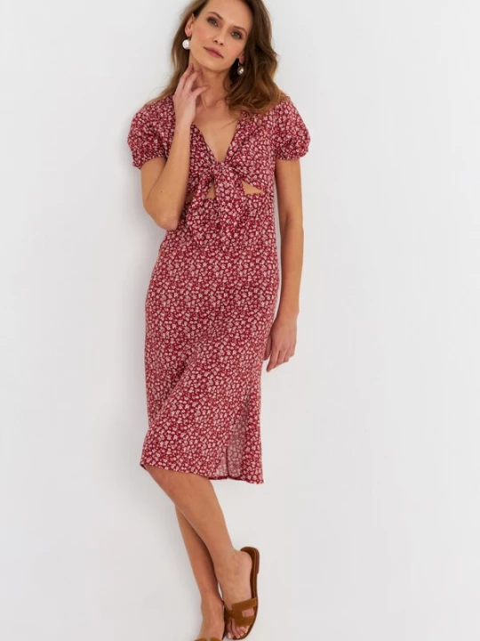 Foto van product Cool & Sexy Zomerjurk vuurrood / zwart / wit