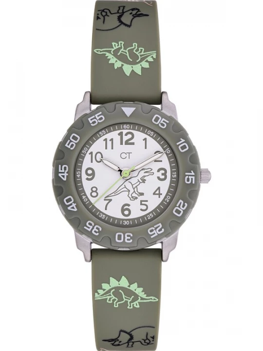 Foto van product Cool Time Horloge kaki / lichtgroen / zilver / wit